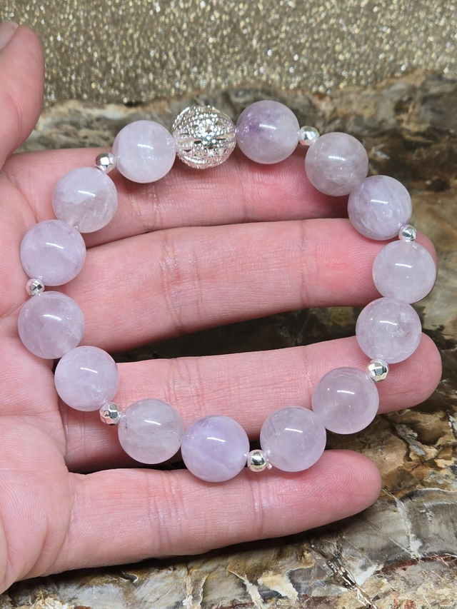 Bracelet Améthyste lavande XL 1,2 cm