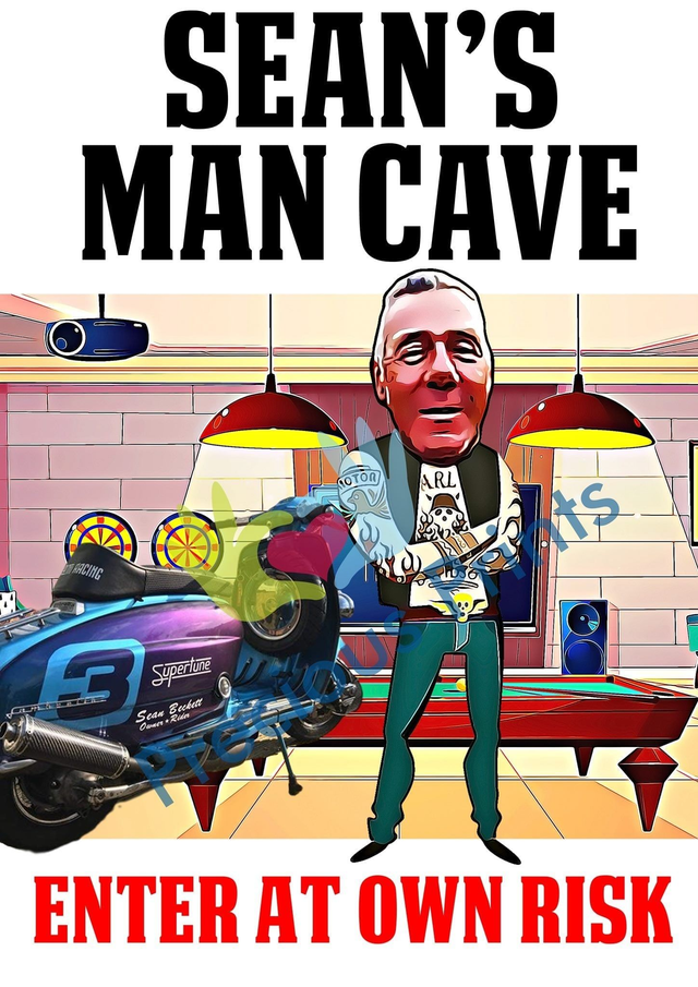 Man Cave A4 or A3 Metal Sign