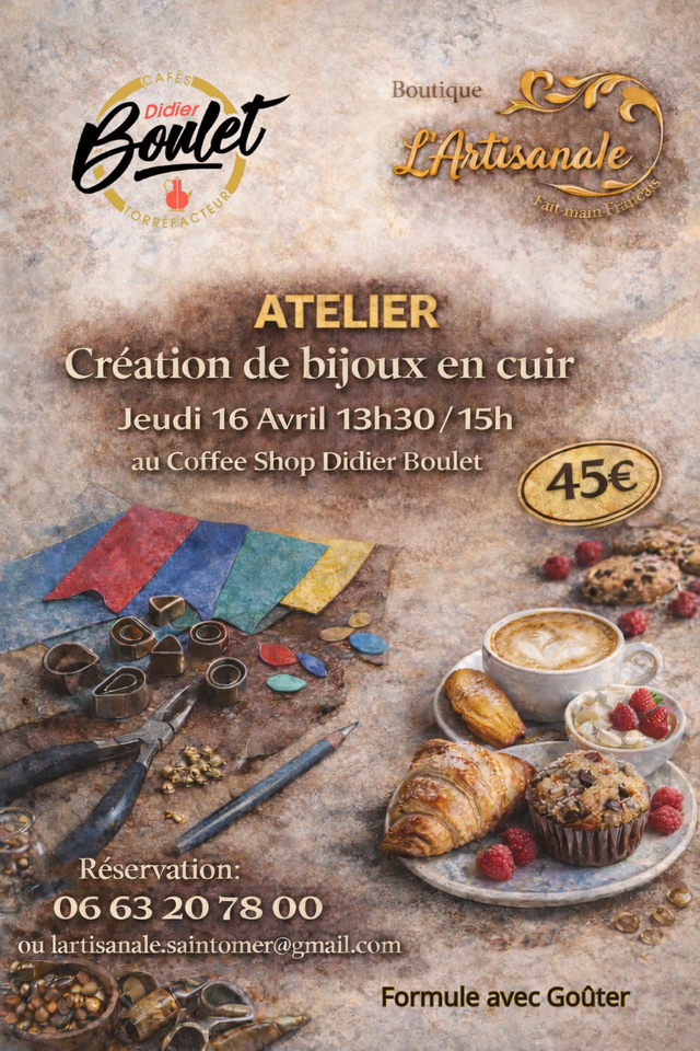 Atelier Bijou en cuir "La Boutique d'Isa" 16/04/2026 Enfants/adultes