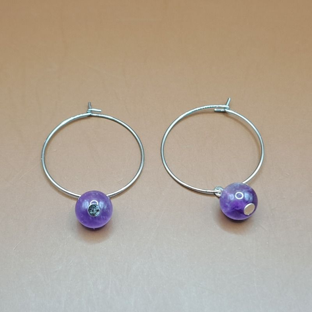 Créoles Améthyste 8 mm