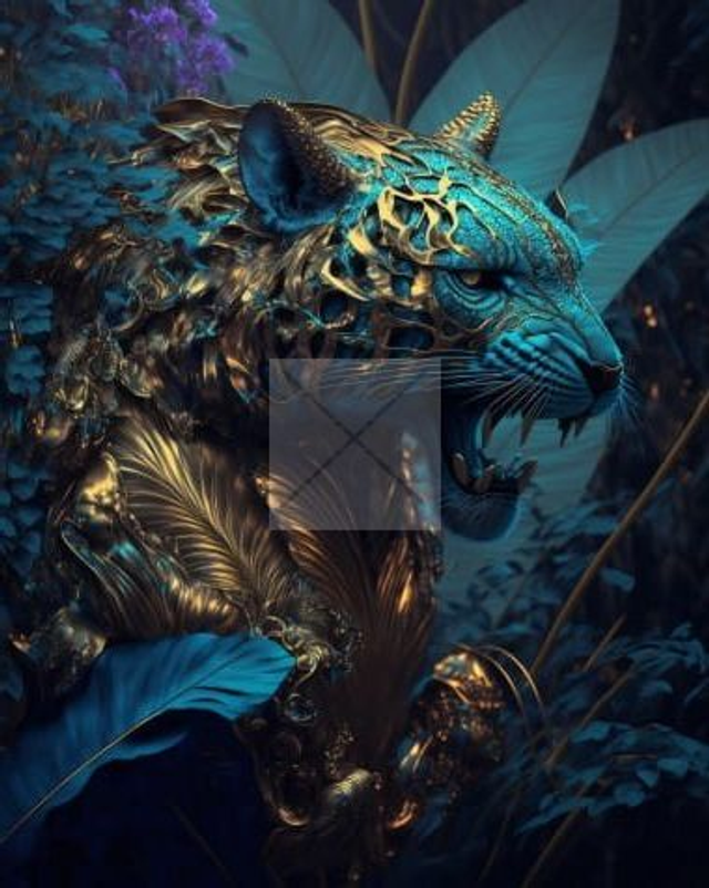 Panneau Panthère en polyester 40x50cm