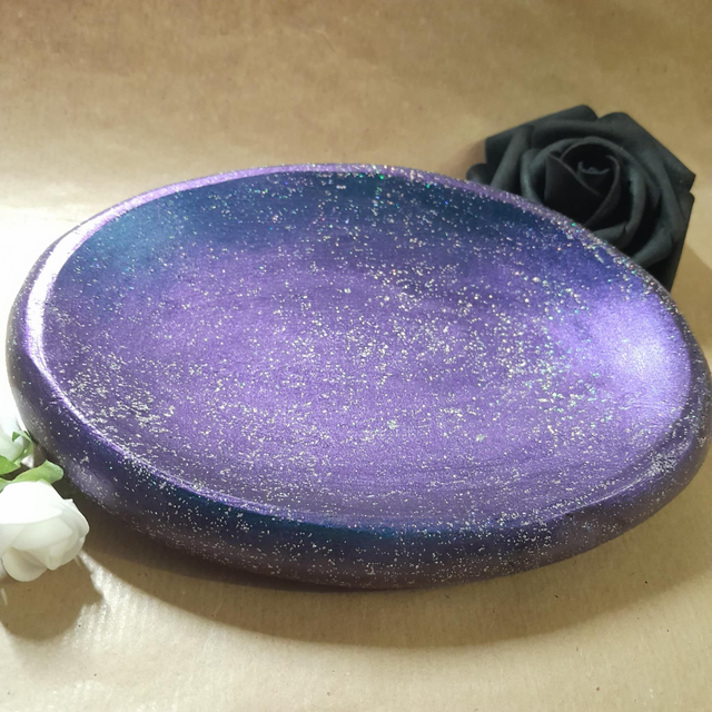 ECLAT CHANGEANT - Vide-poche - Peinture caméléon sur bois - Effet pailleté