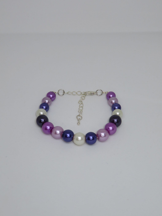 Bracelet perle de verre nacrée