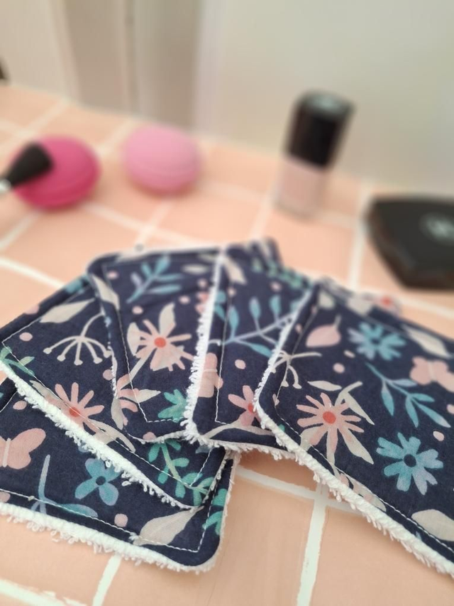 Lingettes lavables - Nuit fleurie