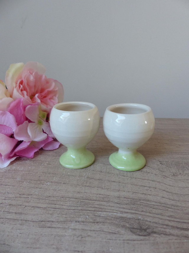 Duo de Coquetiers en Céramique – Motif Chats Siamois et Européen – Vintage Petit-Déjeuner Félin – Idée Cadeau pour Couple ou Amoureux Chats