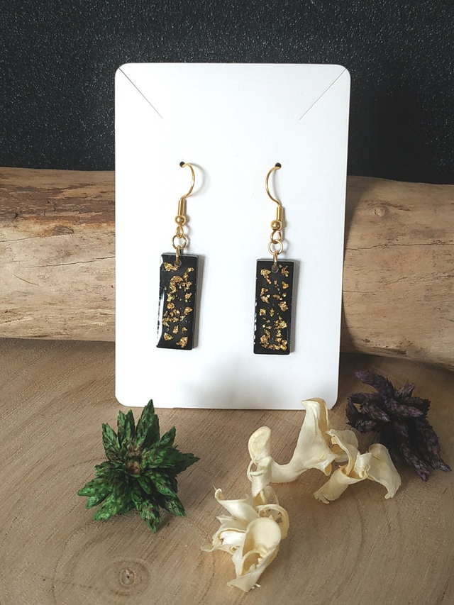 Boucles d'oreilles à la feuille d'or