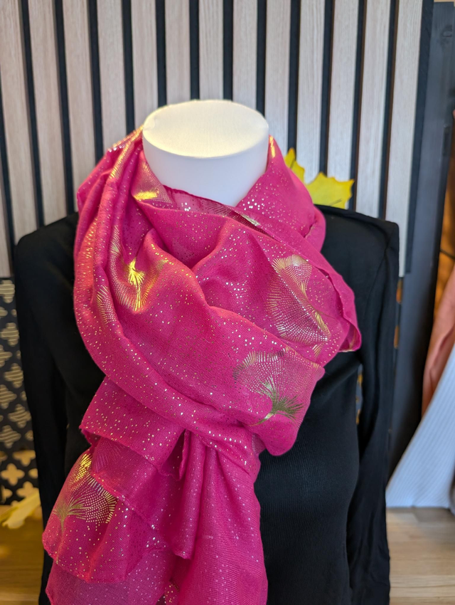 Foulard plumetis fushia