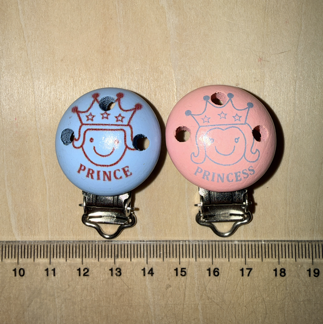 Clip prince et princesse bois 3 cm
