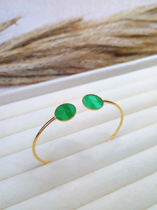 Bracelet JONC Chevron Vert pomme