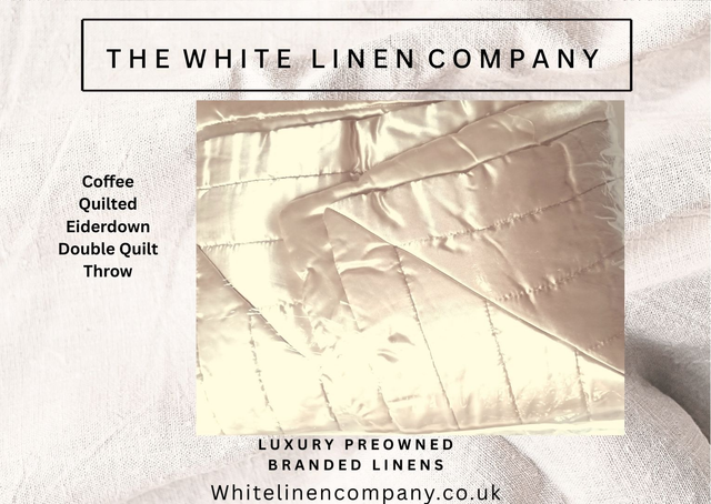 JOHN LEWIS - Beige Coffee Satin Quilt Eiderdown - Coffee