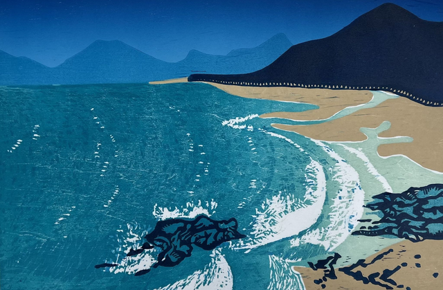 I placed the sand as a boundary for the sea