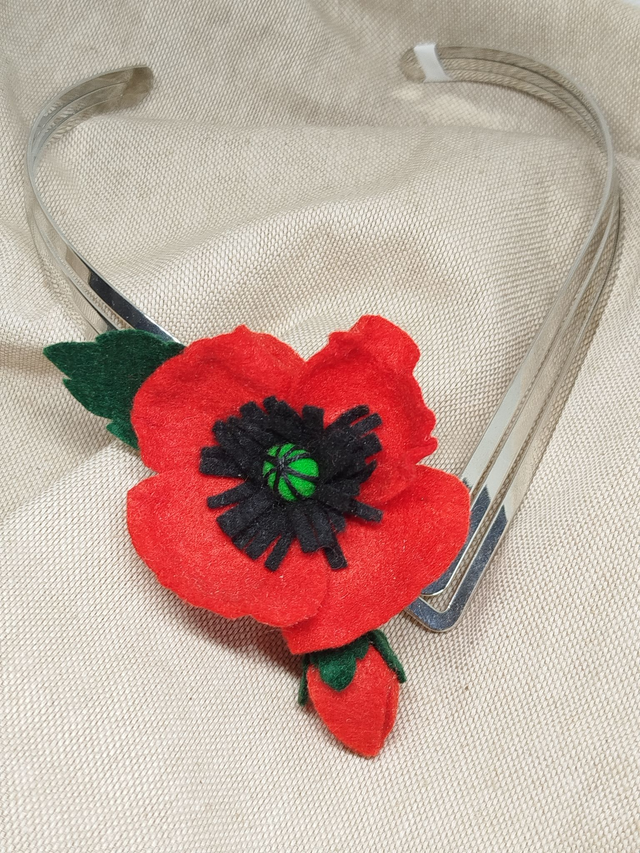 Collier Claudine coquelicot rouge