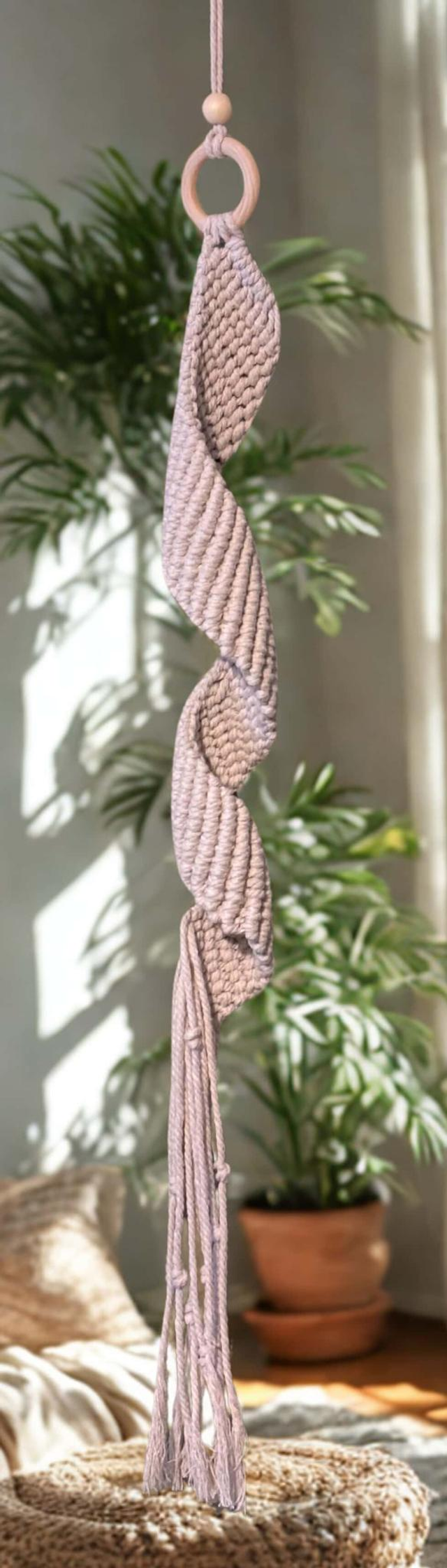 GUIRLANDE SPIRALE en macramé - Déco bohème et chic