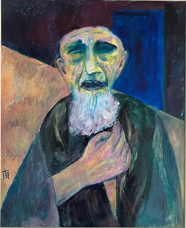 39 – Job Acrylic on paper (framed) 44cm x 35cm