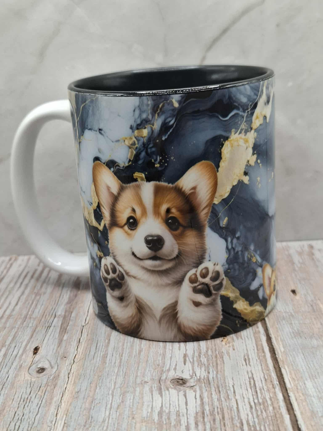 Mug noir corgi