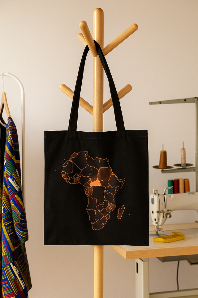 Sac Fourre-Tout Motif Carte d’Afrique – Élégance Ethnique &amp; Praticité au Quotidien