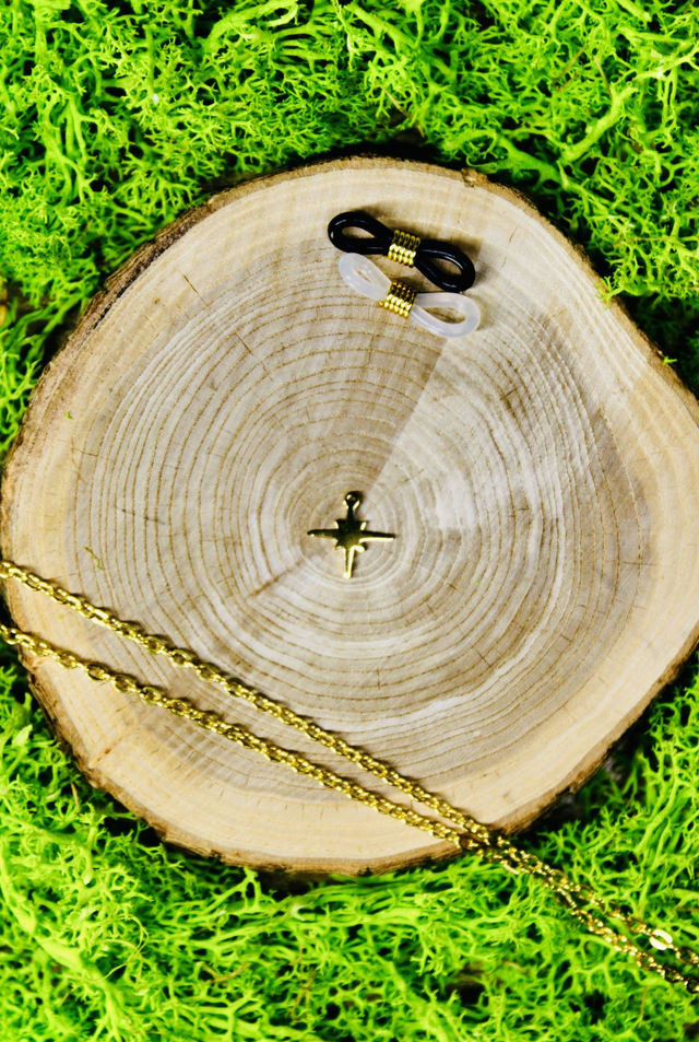 Chaine de lunettes touche de magie dorée personnalisée Etoile