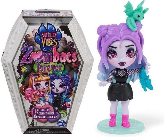 ZOMBAES - Pack DE 1 Wild Vibes - Figurine Zombie Surprise À Collectionner avec Accessoires pour Poupées Et Cercueil - Poupée Articulée À Personnaliser