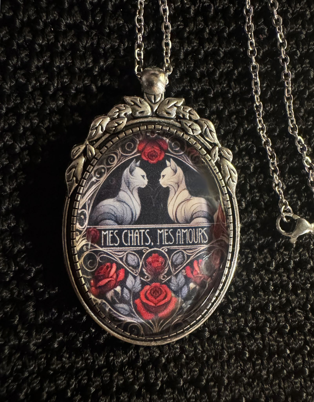 Pendentif "Mes chats, Mes amours"