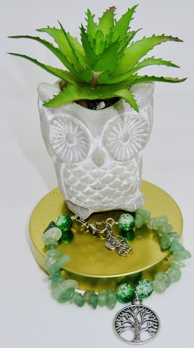 Bracelet en Aventurine verte sur fermoir