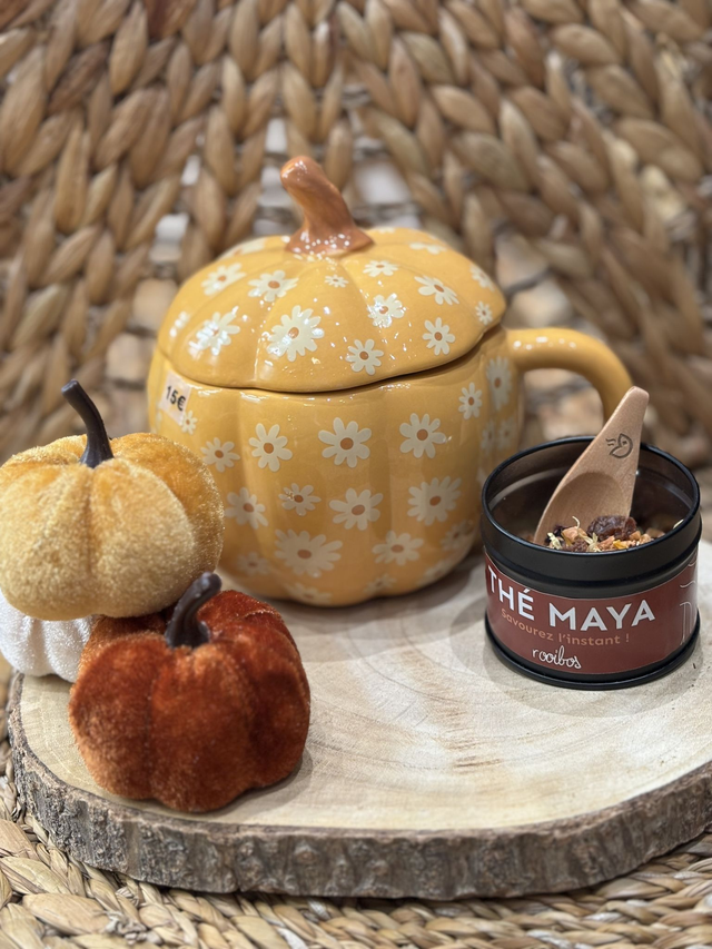 Tasse citrouille fleuris 