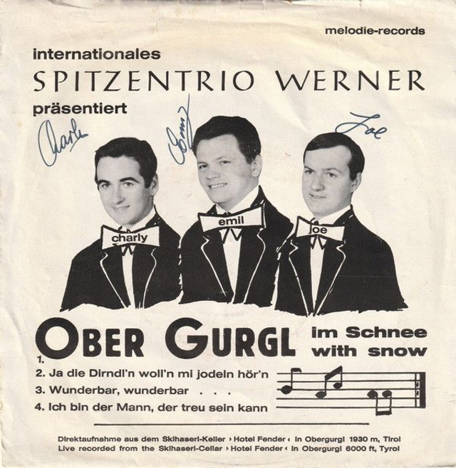Joe Mai, Trio Emil Werner ‎– Obergurgl Im Schnee  Vinyl, 7"