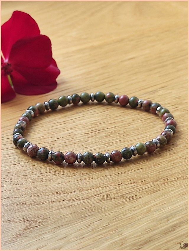 Bracelet Ambre - Unakite 