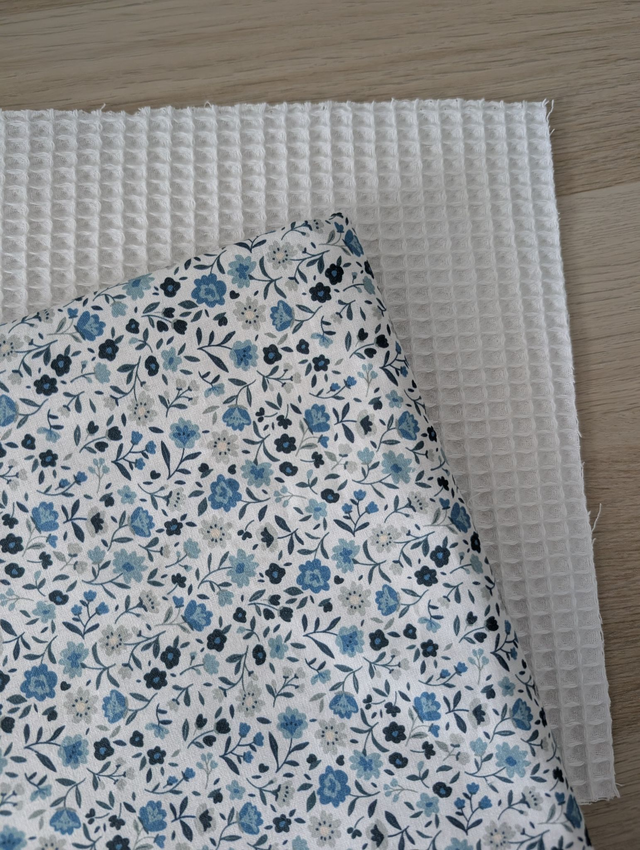 Essuies tout lavables bleu fleuri