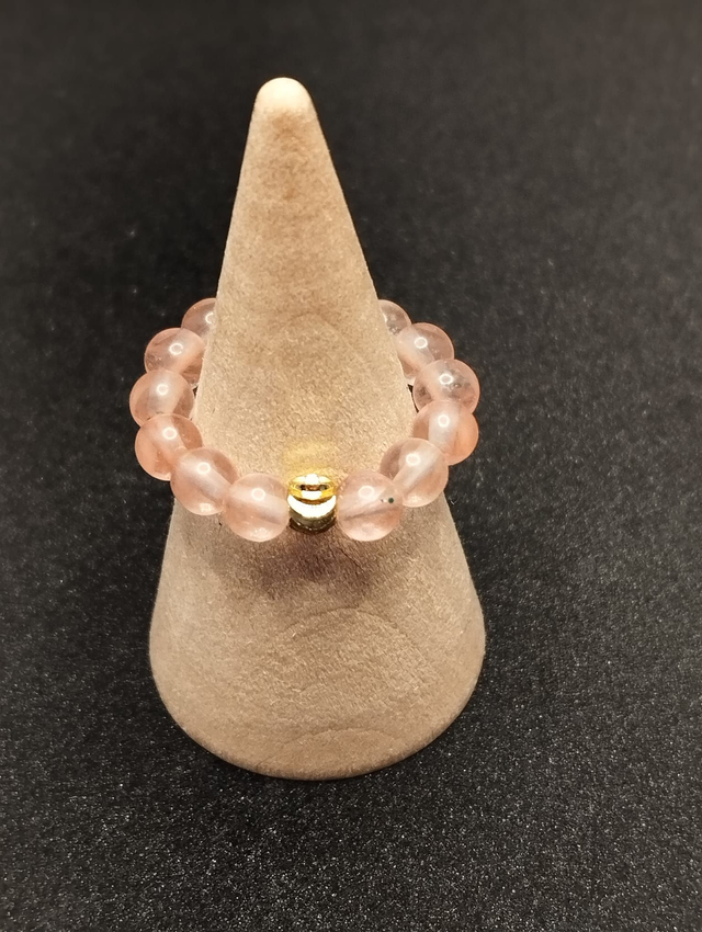 Bague extensible en tourmaline rose