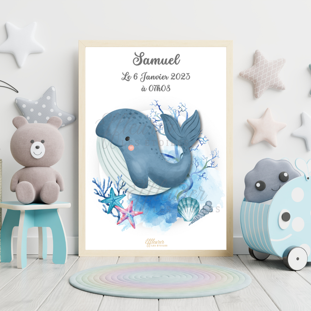 Affiche Bébé - Baleine