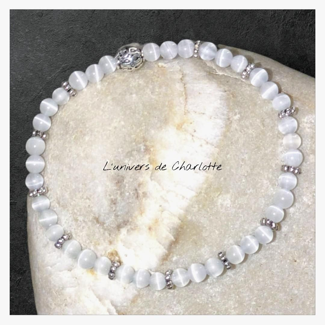 Bracelet "Pierre de lune" 4mm BR-113