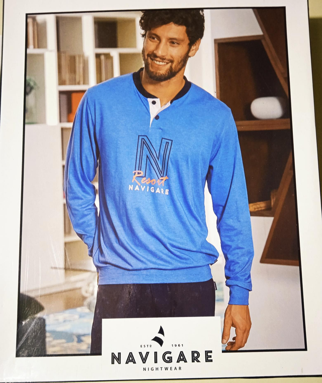 Pigiama Uomo Navigare Nightwear Bluette Melange 