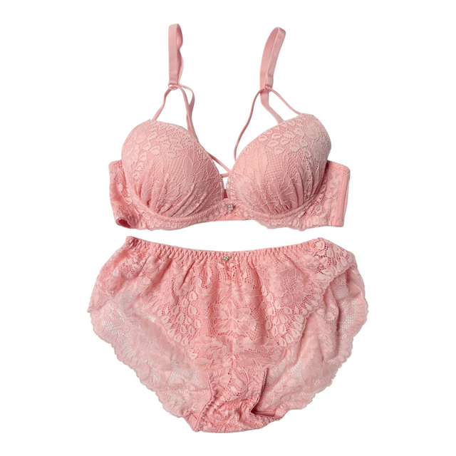Pink lace Japanese Bra + Underwear Set UK 30A 