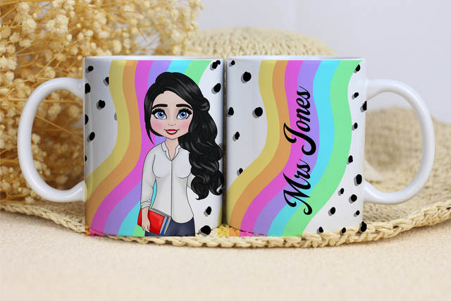 Personalised Teacher Mug. Designed to look like your teacher