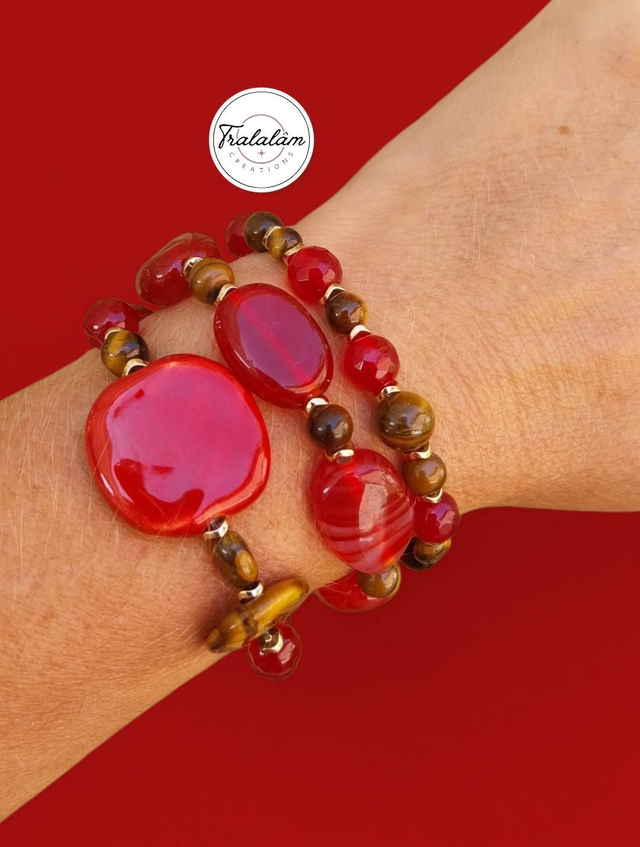 ✨ Ensemble Bracelets Triptyque Rouge Passion ✨