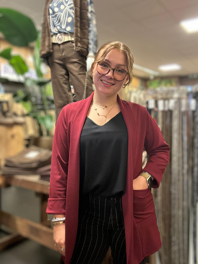 Blazer halflang bordeaux