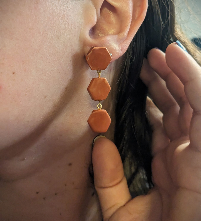 Collection Tomettes - "Tèrça" - Boucles d'Oreilles Trois Tomettes