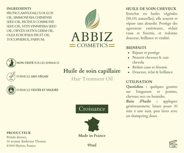 Huile Capillaire – Le Bain de Nutrition Réparateur Brillance & Douceur