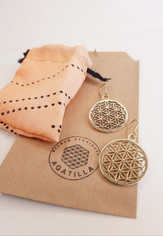 FLEUR DE VIE - BOUCLES D&#039;OREILLES GÉOMÉTRIE SACRÉE 