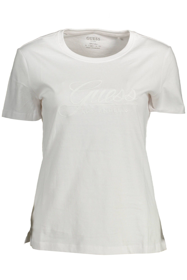 GUESS JEANS T-SHIRT MANICHE CORTE DONNA BIANCO