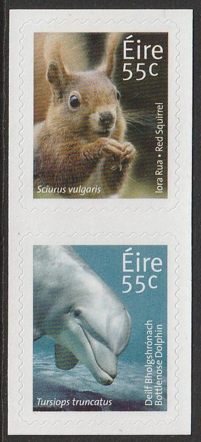 Ireland  2010  Animals,Red Squirrel,Dolphin self adhesives  MNH
