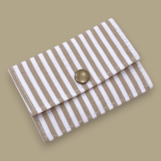 Porte-Carte Rayé Beige