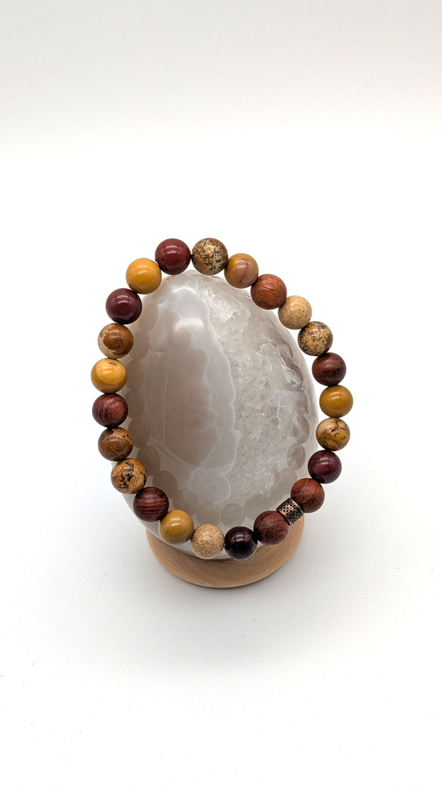 Jaspe paysage, Mookaïte et Bois de Santal