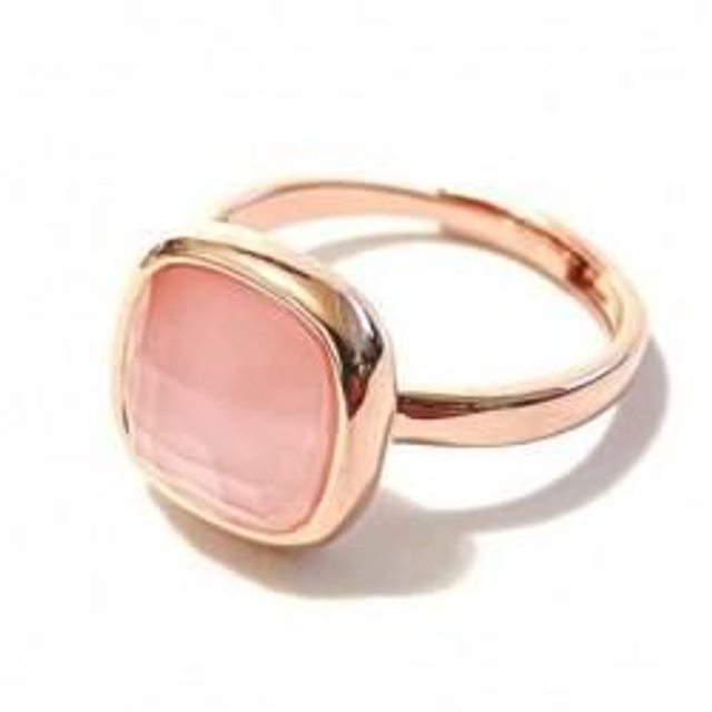 Anello donna in bronzo rosato con cristallo 