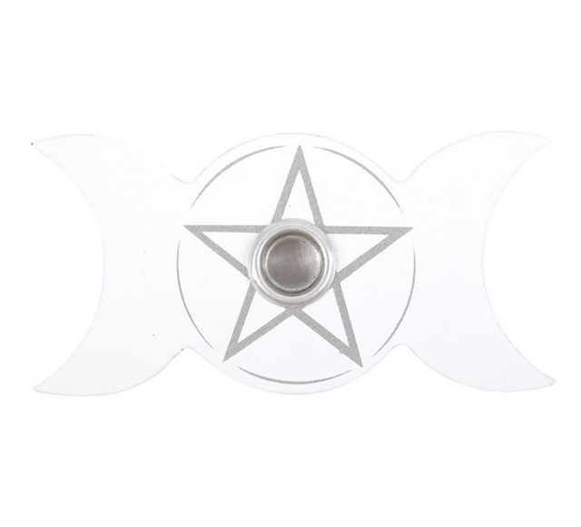 Triple moon spell candle holder