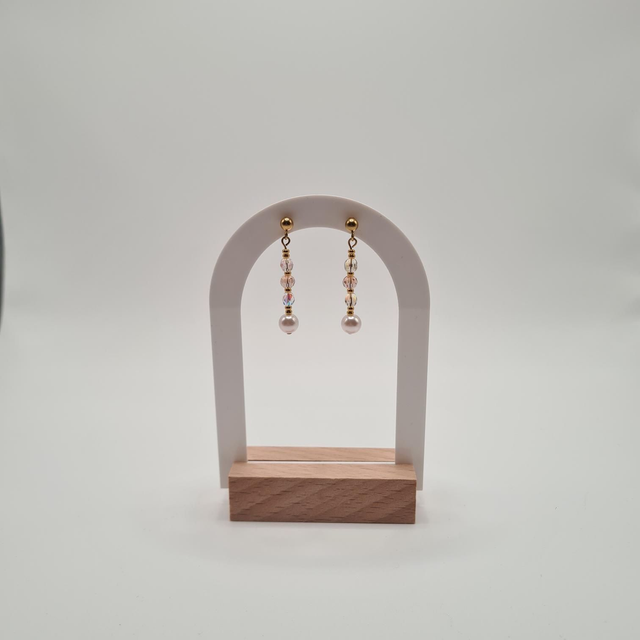 Santorin rose/doré  (Boucles d'oreilles)