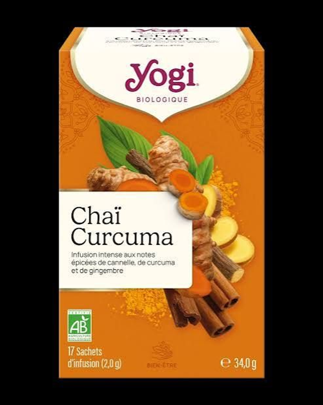 Yogi Tea Chaï Curcuma BIO | Tisane Épices &amp; Vitalité 17 Sachets