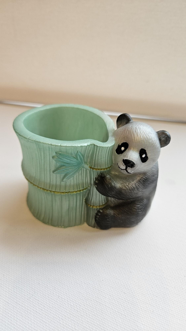 Handmade Resin Panda Bamboo Pot 