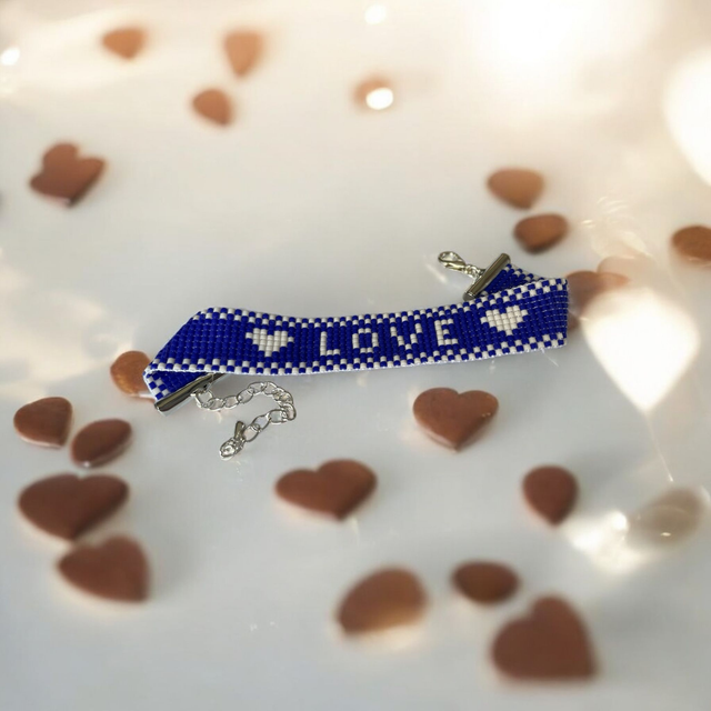 Bracelet LOVE violet et blanc