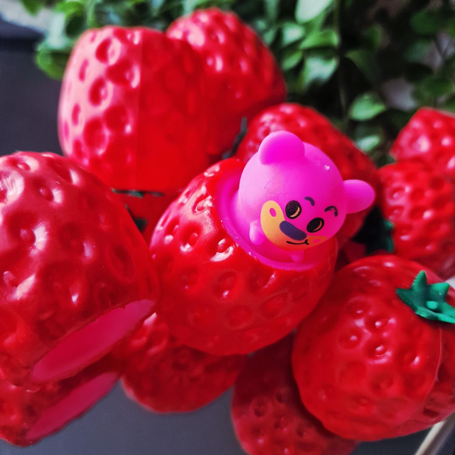Pop up fidget strawberry bear